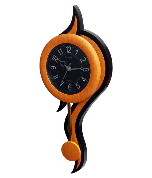 Buy President Pendulum Wall Clock Wooden Black Online ₹749 From Shopclues