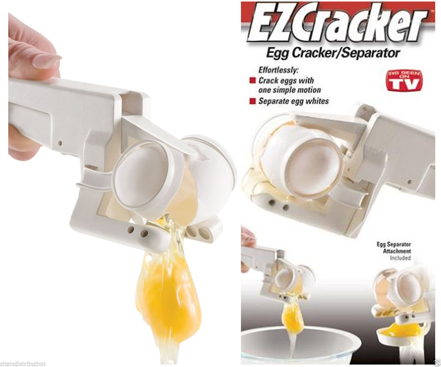 Buy EZCracker Handheld Egg Cracker With Separator For Raw Eggs Online