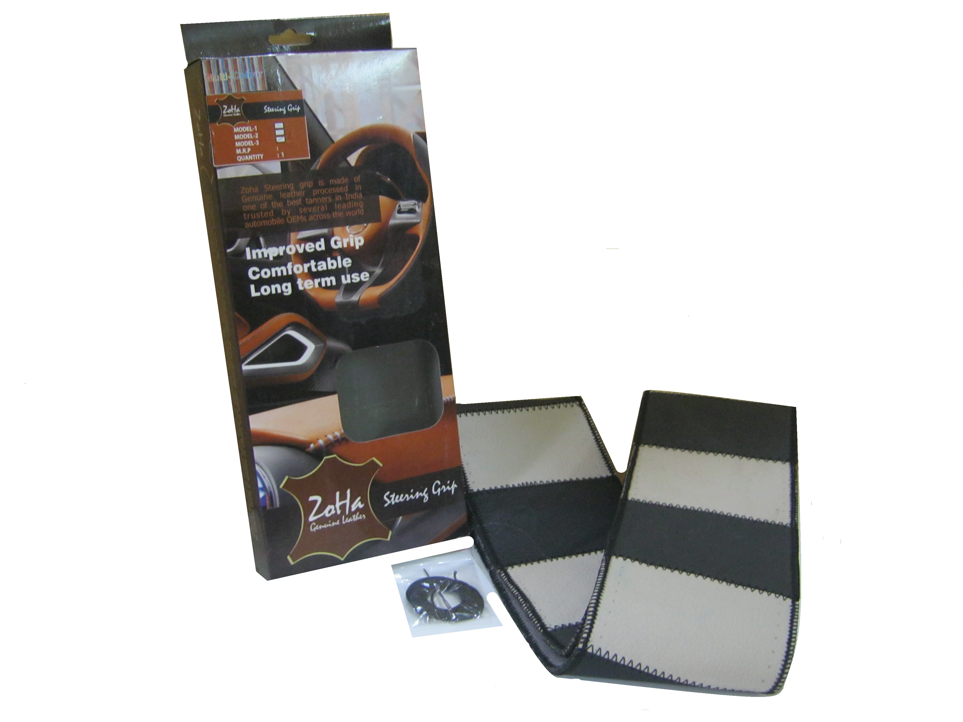 Buy ZoHa Genuine leather steering cover for VITARA BREZZA in BLACK and