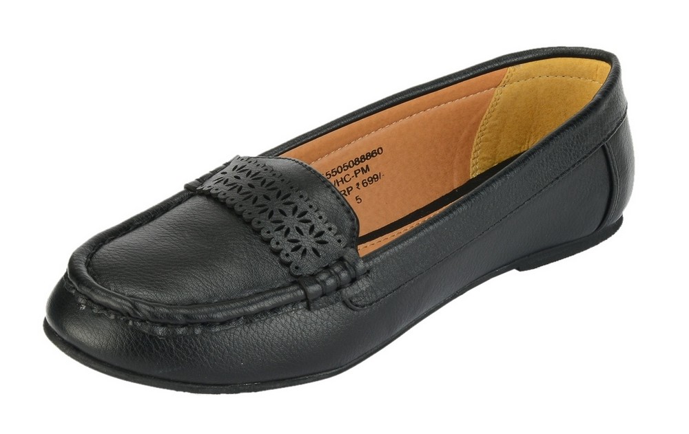 Buy Khadims Sharon Black Womens Loafer Shoes Online @ ₹664 from ShopClues