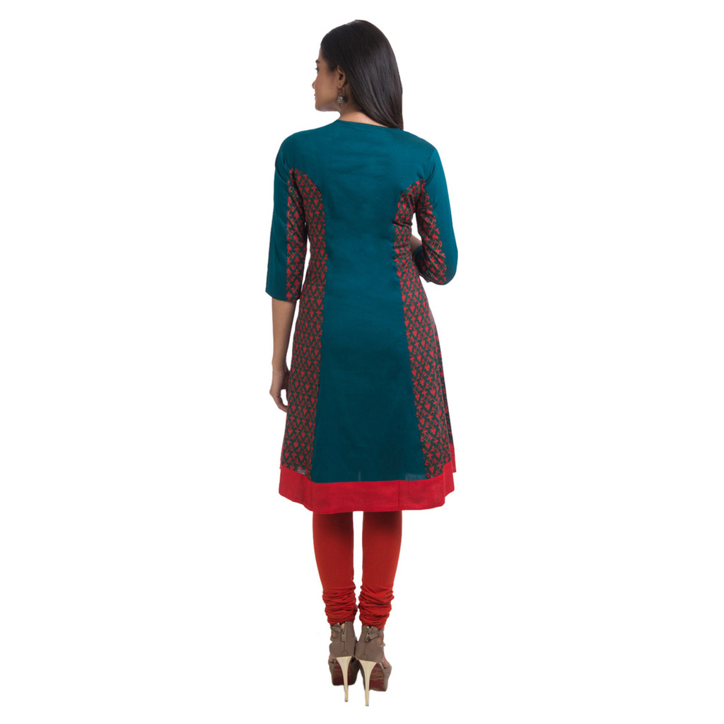 red lakhnavi kurti
