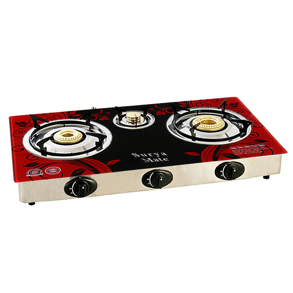 Buy Surya 3 Burners Automatic Glass Top Gas Cooktop Online ₹1790 from
