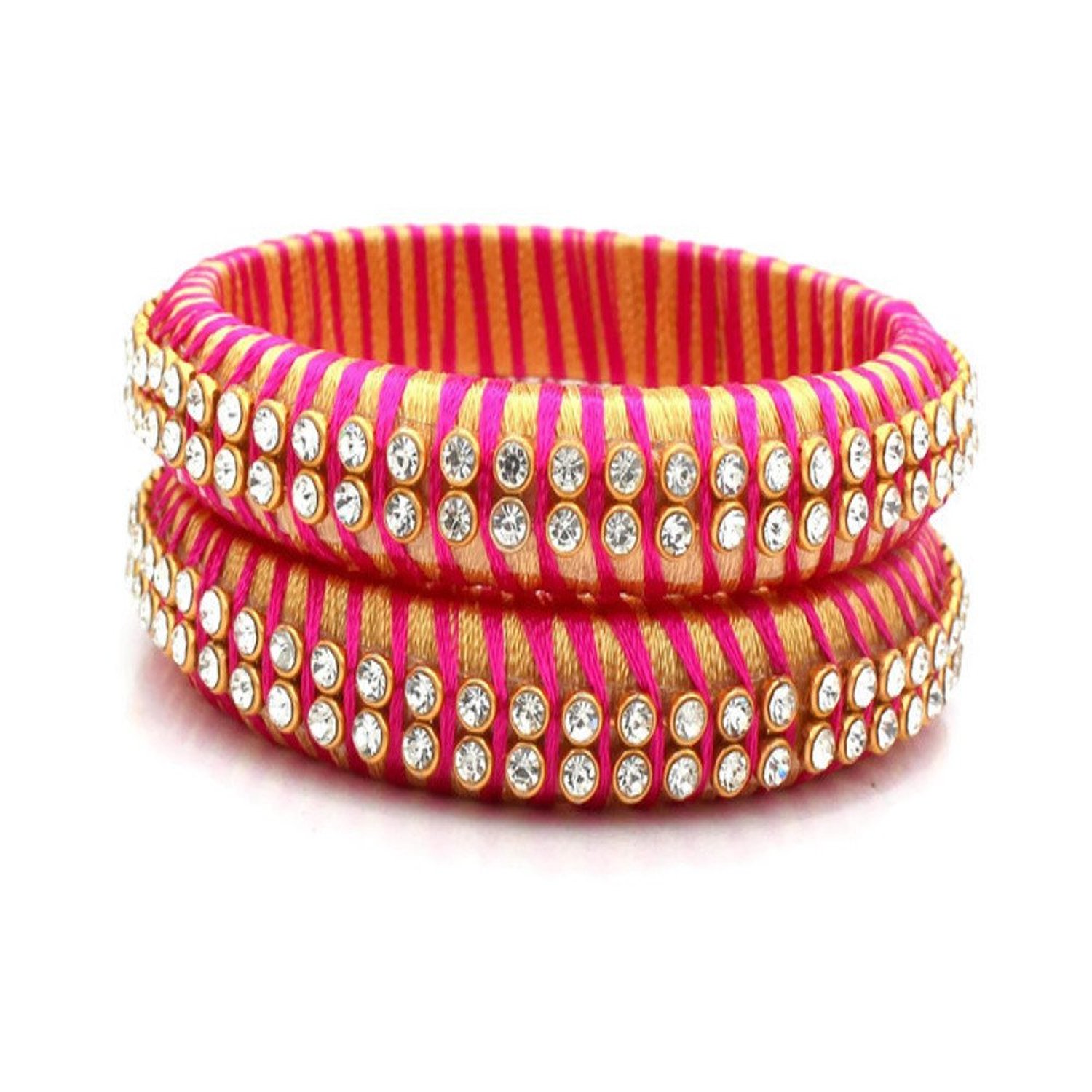 Buy Pink Silk Thread Bangles for Women Online @ ₹400 from ShopClues