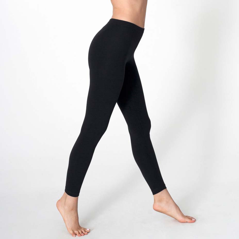 Leggings - Ladies Full Length Cotton Lycra Leggings Black