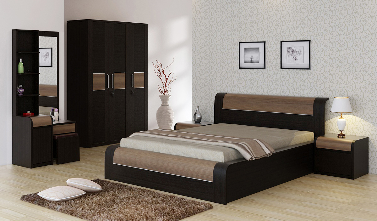 Buy Spacewood Amazon Bedroom Set (QueenBed + 3 Door Wardrobe