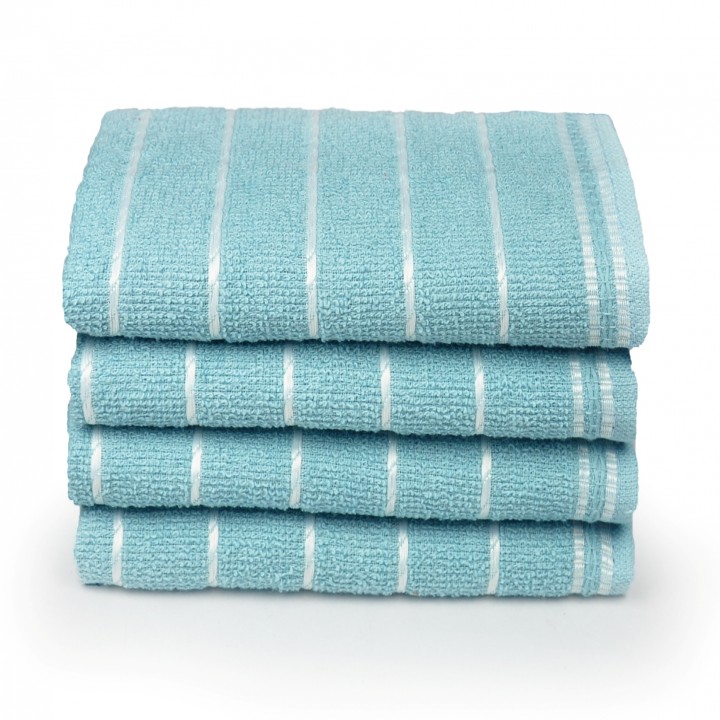 Buy Eurospa Cotton Blue Face Towels (10X10 Inch) Combo Of 4 Online ...