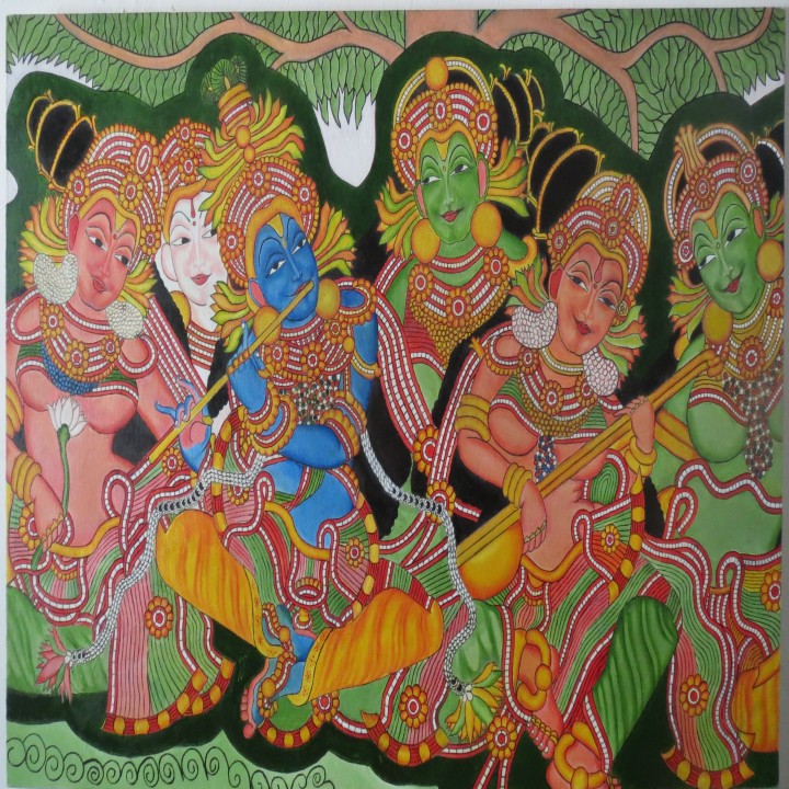 Buy Krishna And Gopikas Indian Mural Art Online @ ₹149999 from ShopClues