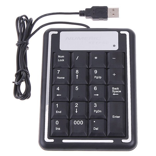 Buy USB mini Numeric Keypad Keyboard for Laptop 19 Keys Black Online