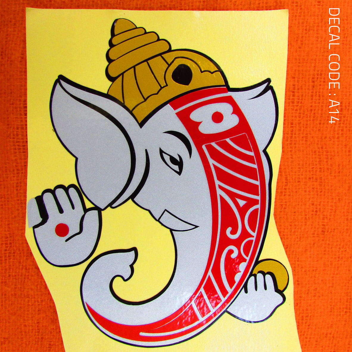Buy Lord Ganesha Multi Colour Radium Decal for Bike and Car TYPE03