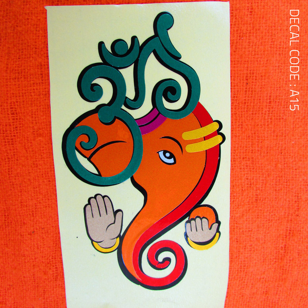 Buy Om Ganesha Multi Colour Radium Decal for Bike and Car Online ₹199