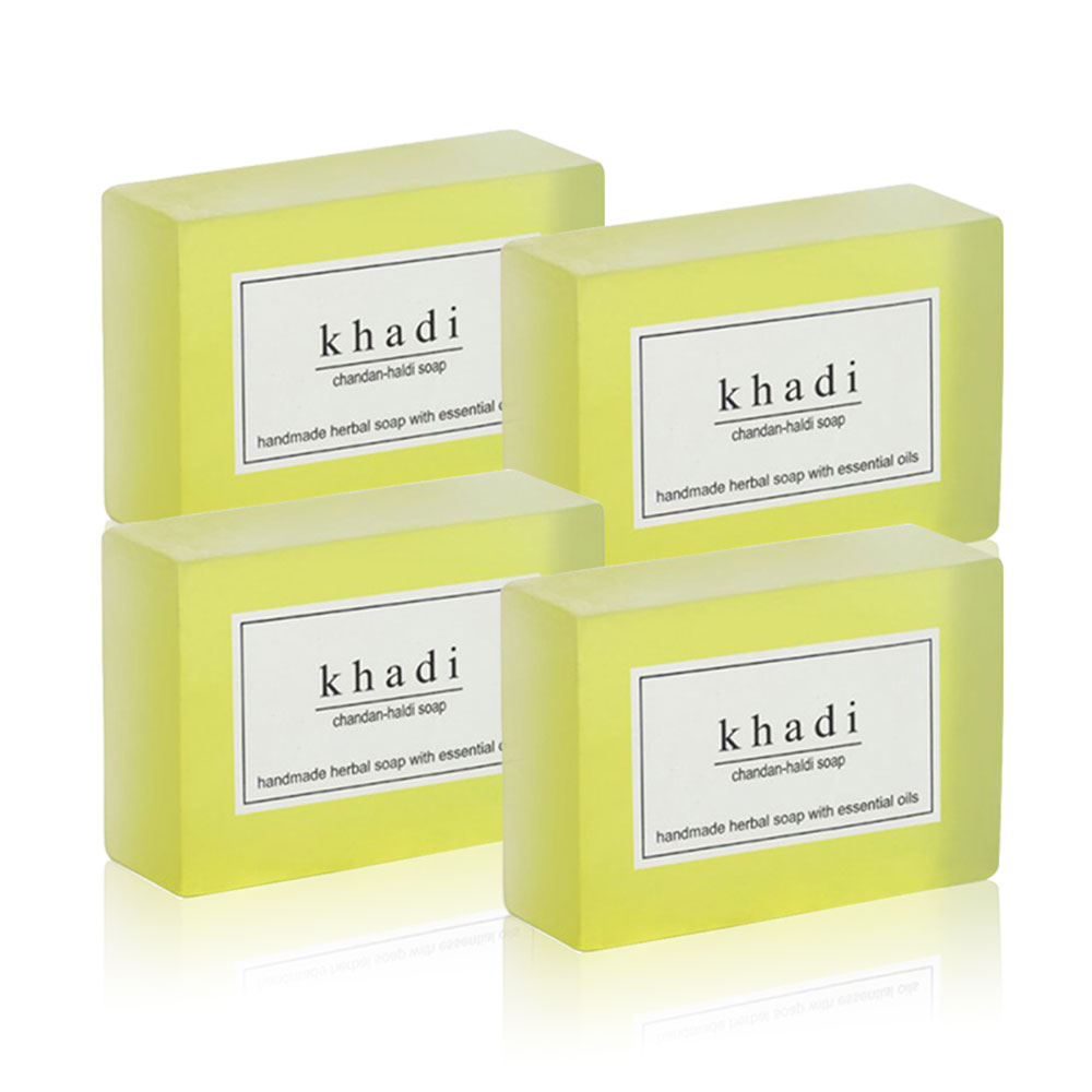 Buy Khadi Natural Herbal Chandan Haldi Soap 125g Set Of 4 Online