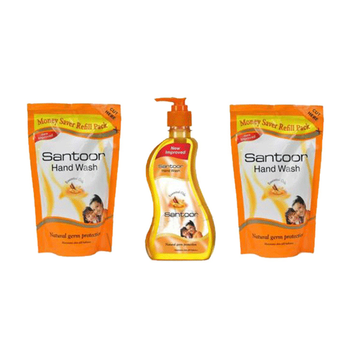 Buy Wipro Santoor Hand Wash 250ml+180ml+180ml (Refill Pack) Online