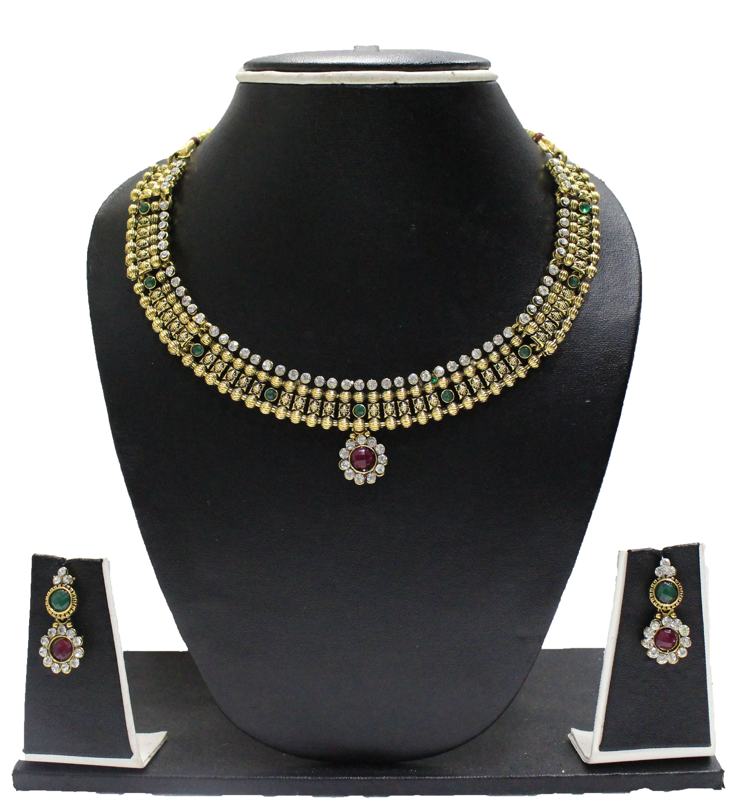 Buy Zaveri Pearls Antique Jewellery Set Online ₹590 From Shopclues