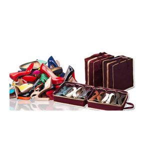Buy Foldable Portable Shoe Tote Bag Shoe Organizer 6 Pairs Shoe Travel ...