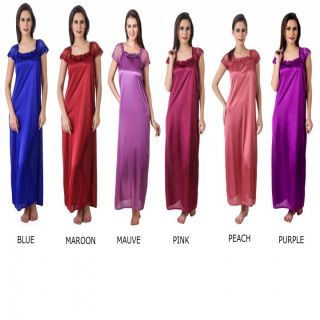 Buy @rk Bridal ,daily use combo pack of 6 satin nighty ,night dress,gown for ladies ,women 