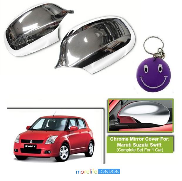 Maruti Suzuki Swift Chrome Side Mirror Cover (2 Pcs) With Free Smiley
