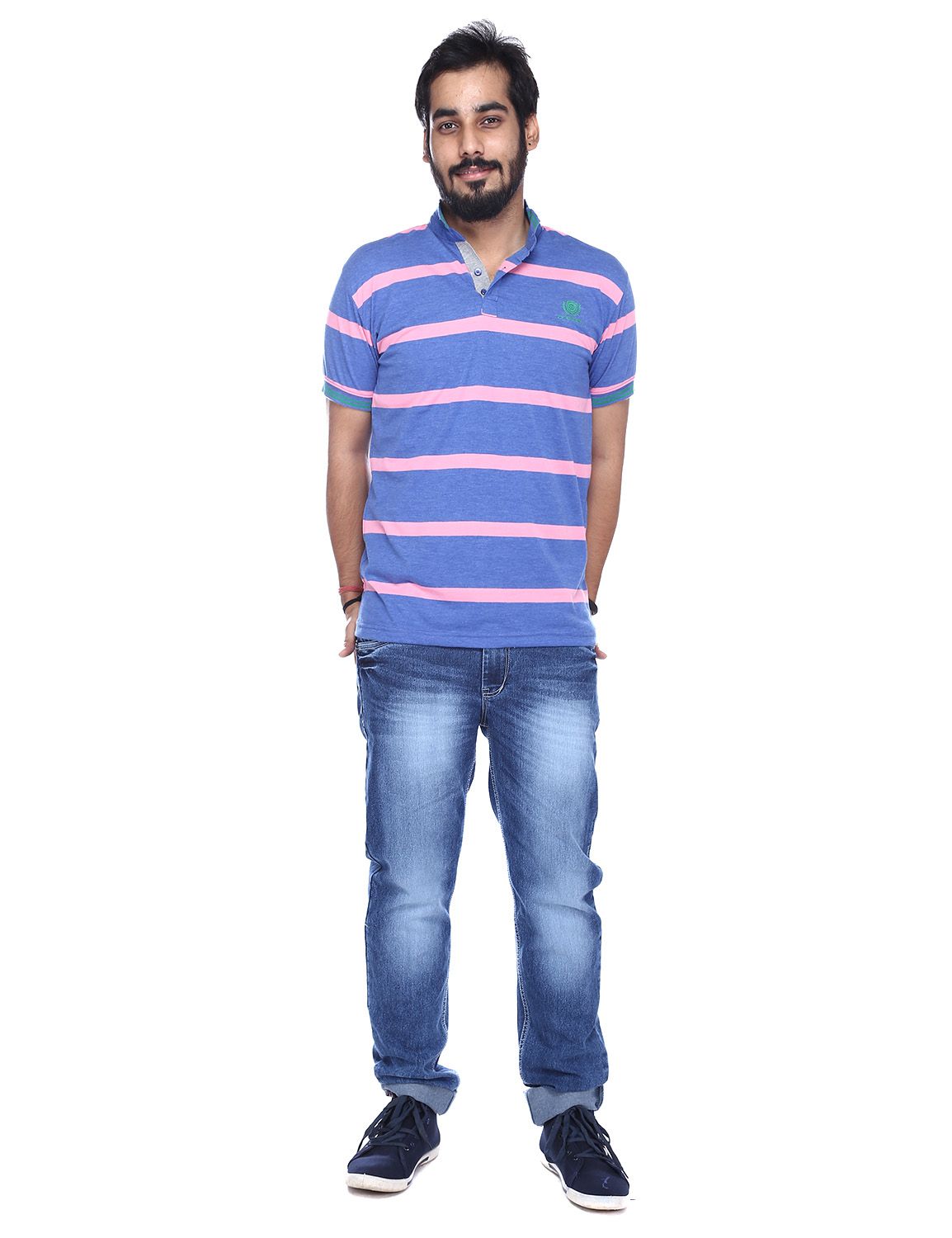 Buy Vishal Mega Mart Mens Blue Polo Neck T-shirt Online @ ₹249 from ...