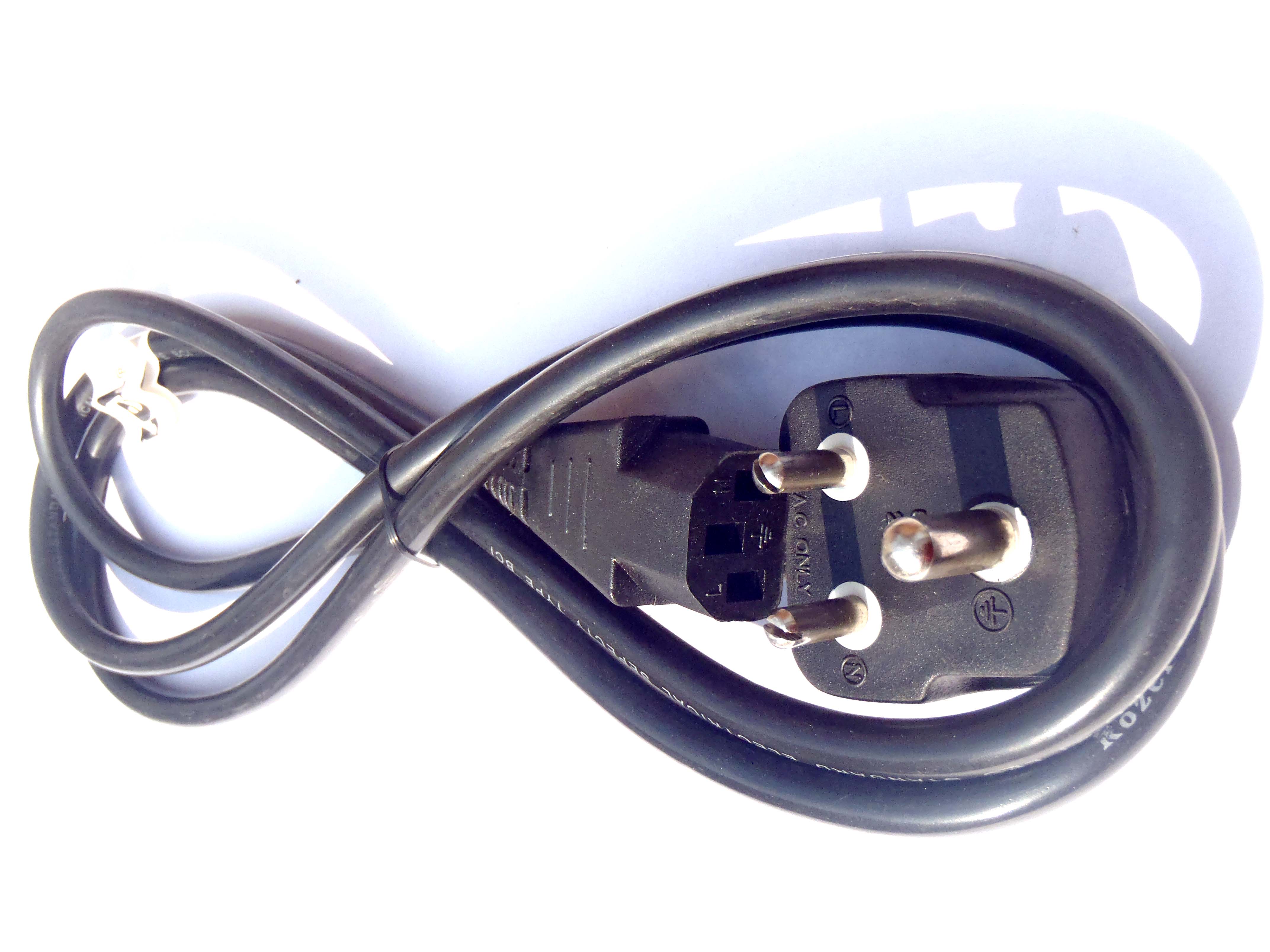 Buy High Quality Power Cable CORD 3 Pin, MONITOR SMPS Computer CPU PC UPS Online ₹250 from