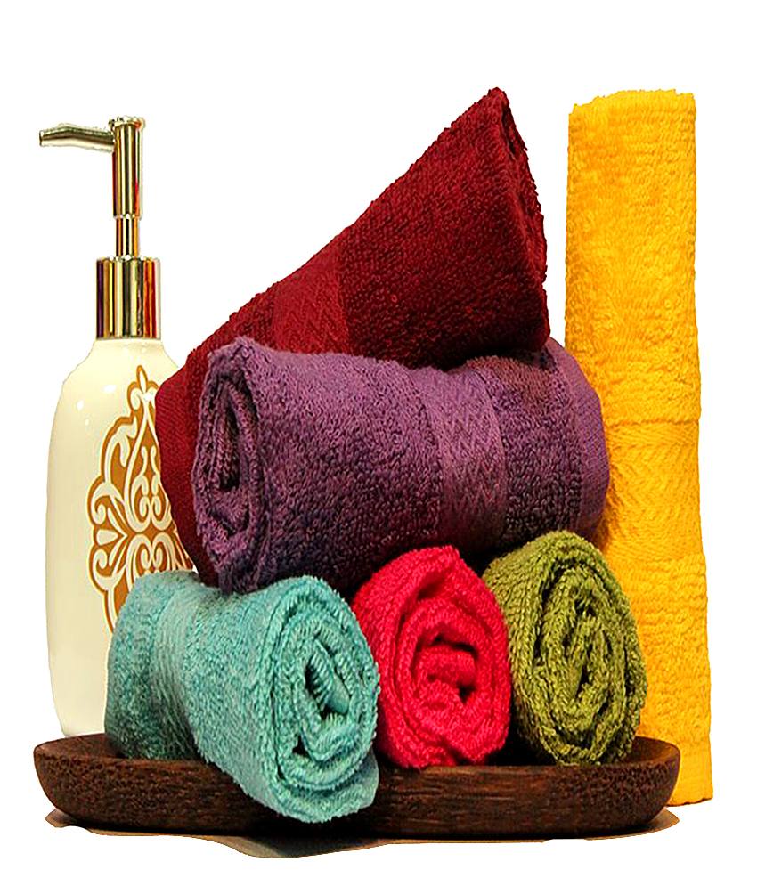 Buy Bombay Dyeing Cotton Multicolor Face Towels (12X12 Inch) Combo Of 3