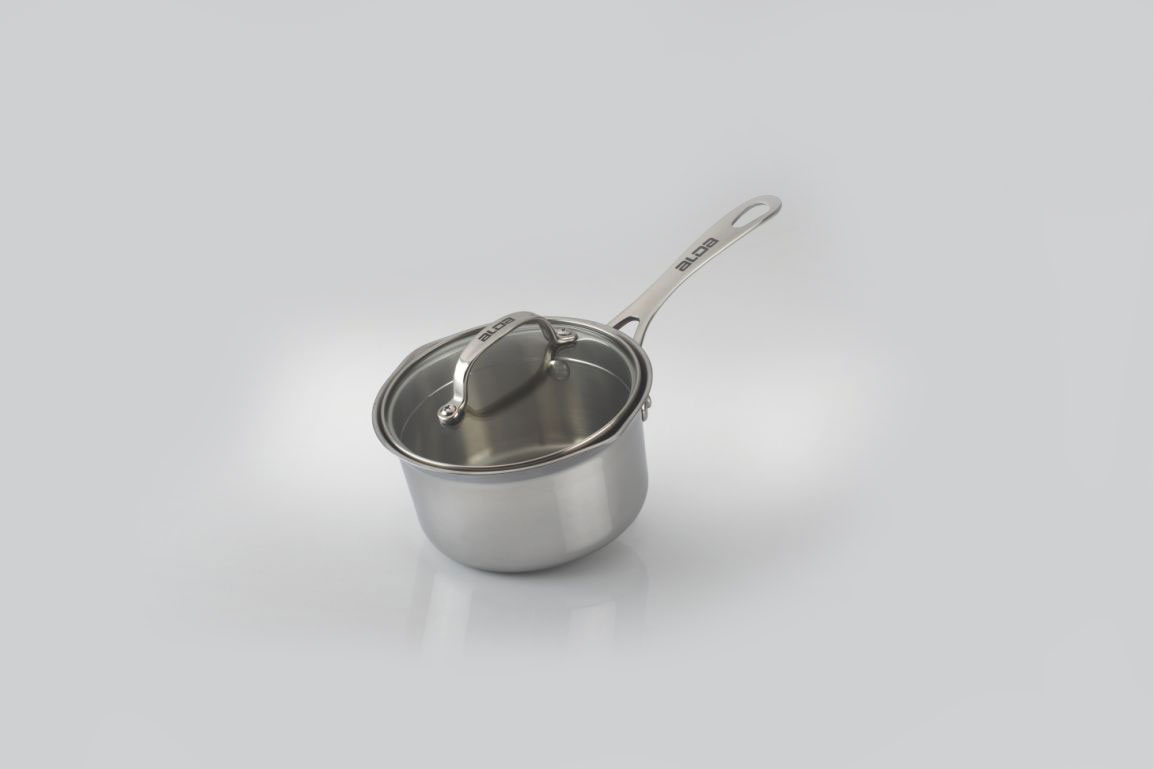 Buy Alda TriPly Stainless Steel Milk Pan with Glass Lid 14cm Online