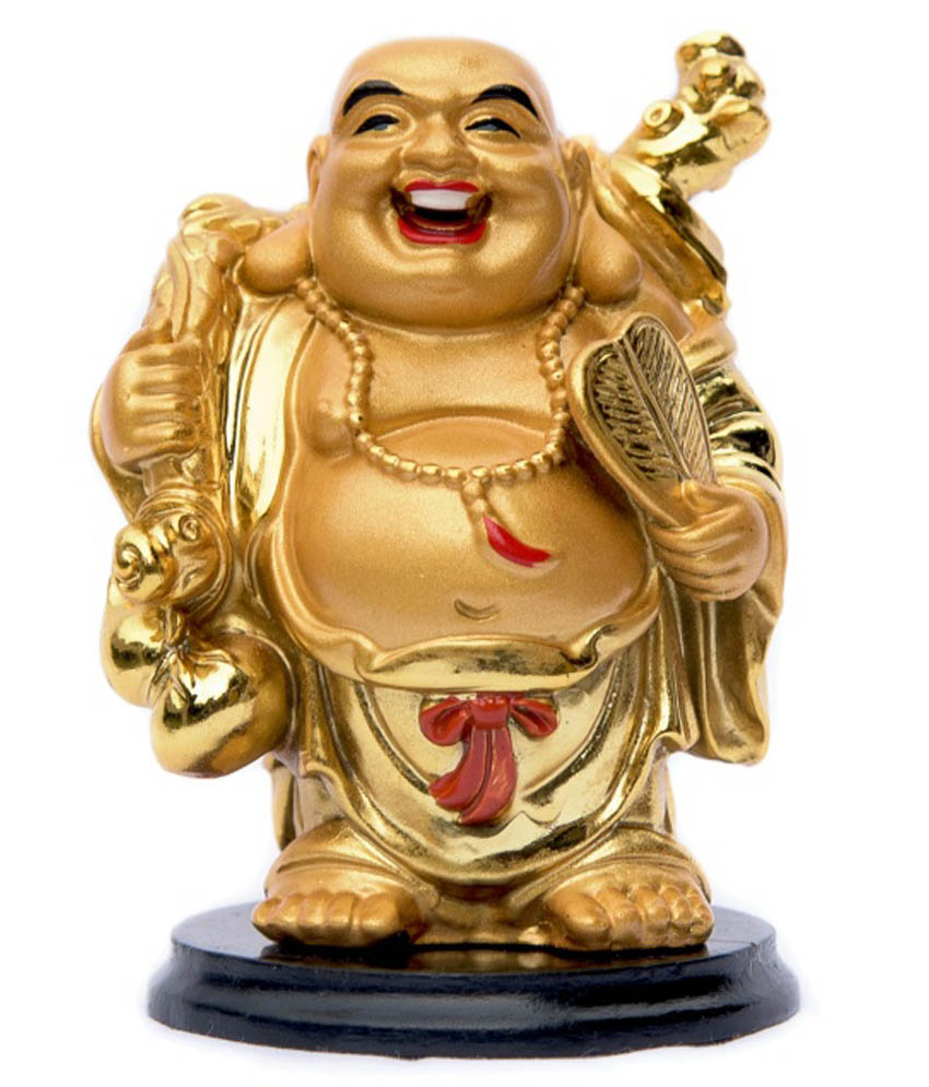Buy Laughing Buddha Stands holding a FAN for Good Luck Prosperity