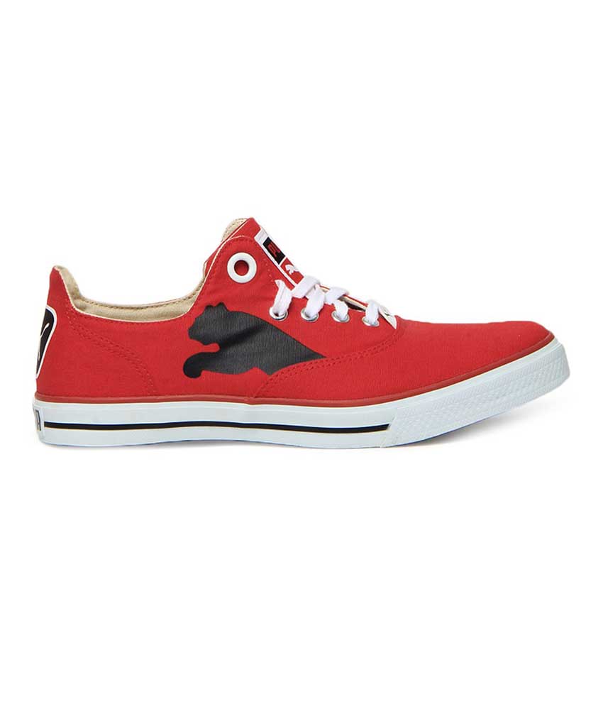 Puma Unisex Red Black Limnos Cat Casual Shoes