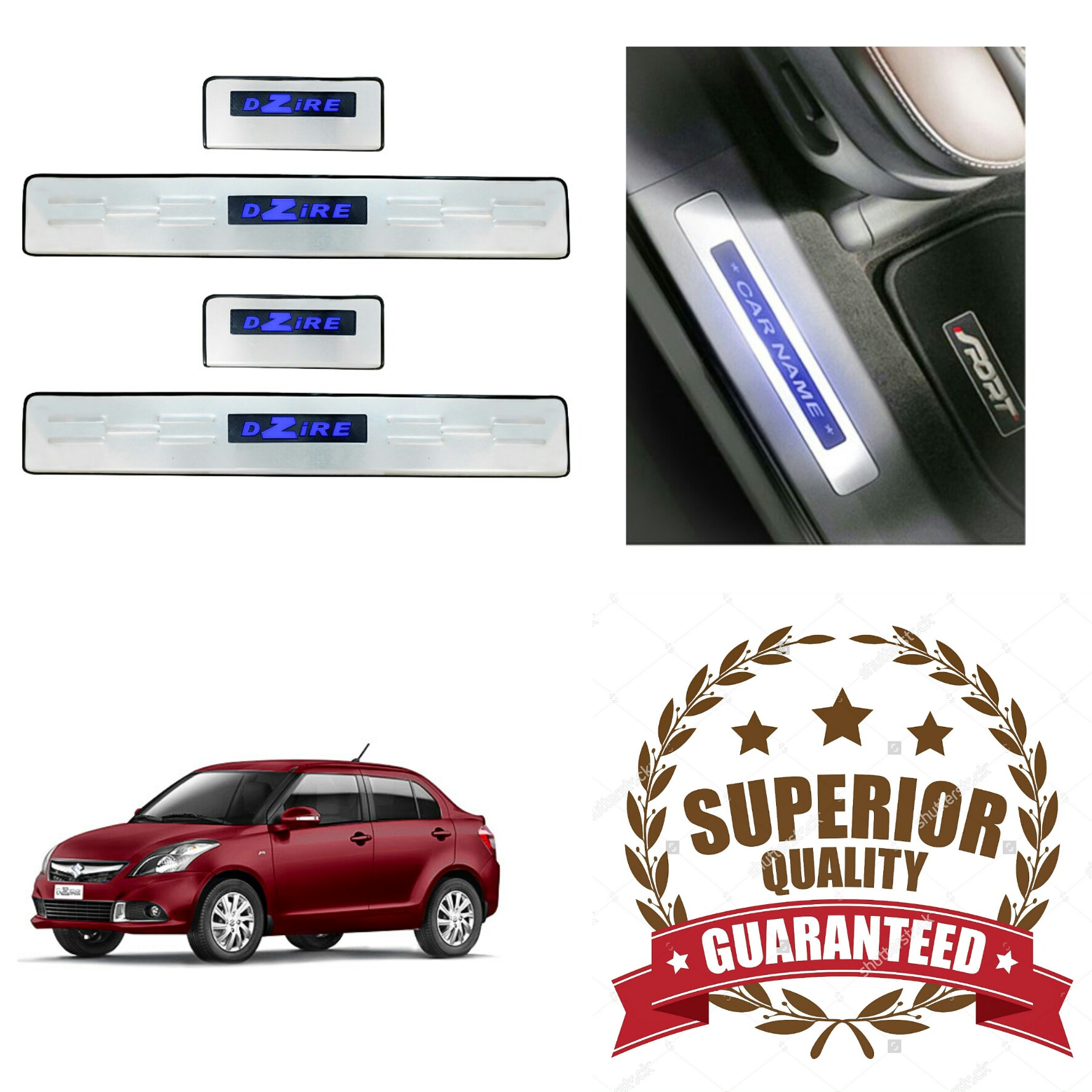 Buy VCart Superior Quality Car Door LED Sill Scuff Plates Foot Steps