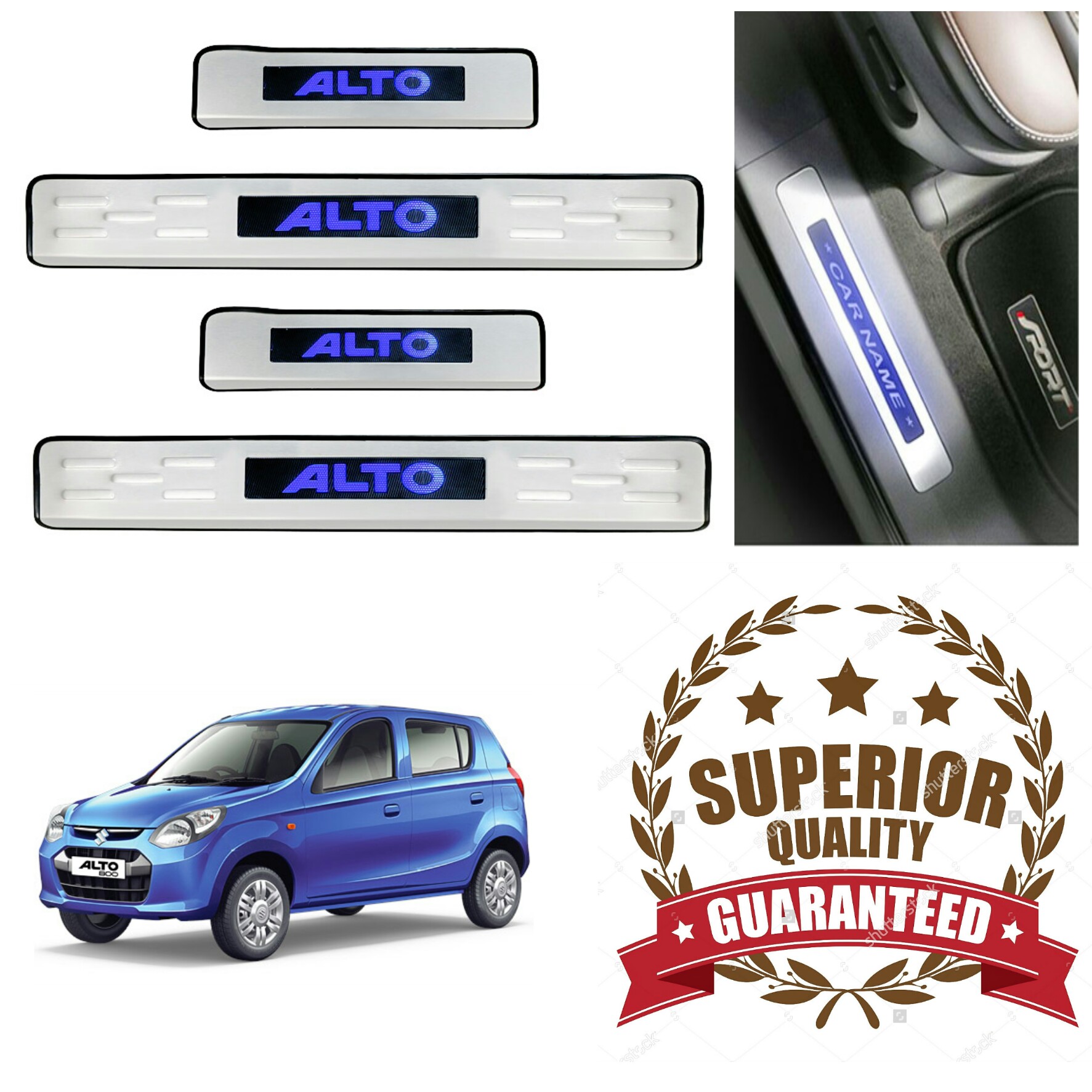 Buy VCart Superior Quality Car Door LED Sill Scuff Plates Foot Steps