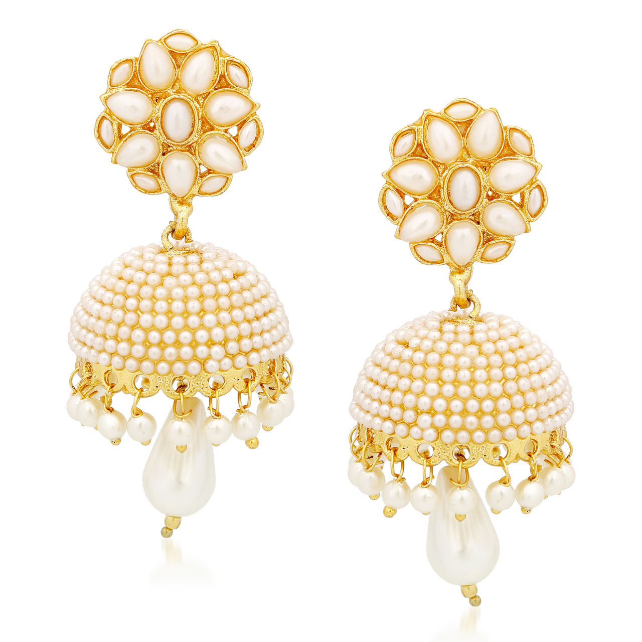 Buy Amaal Kundan Pearl Jhumka Earrings For Women Girls in Traditional ...