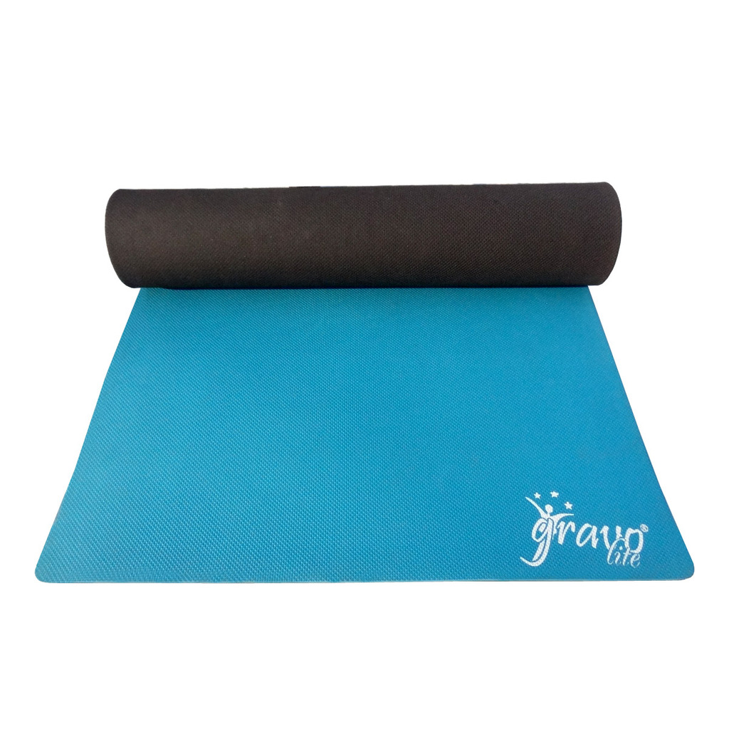 Buy Gravolite Dual Layer Cyan Yoga Mat 9Mm Thickness 3 Feet Wide 6.5 ...