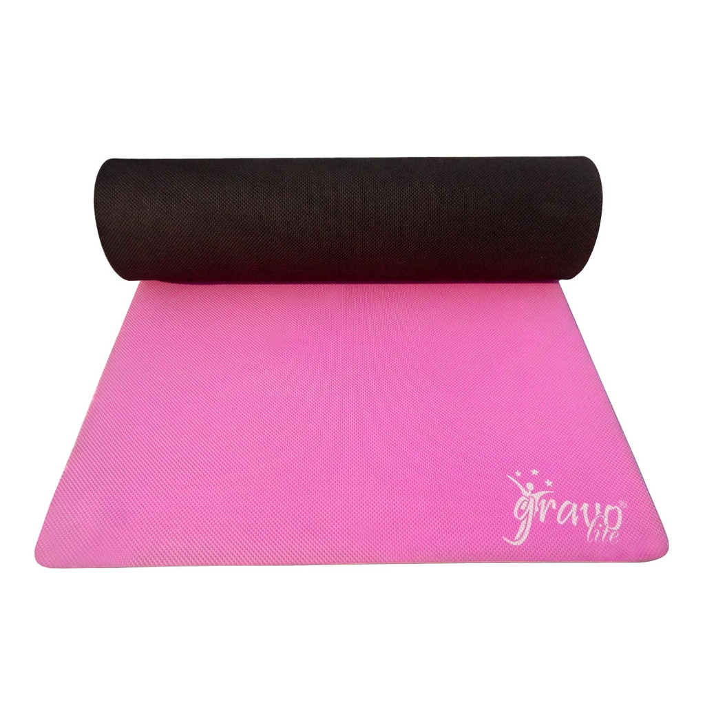 Buy Gravolite Dual Layer Pink Yoga Mat 12Mm Thickness, 3 Feet Wide 6