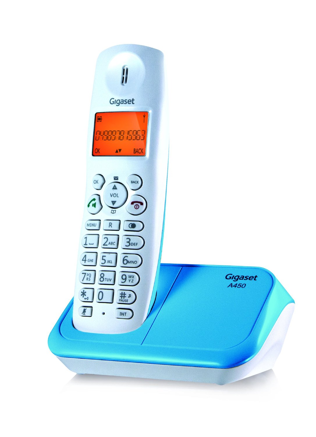 Buy Gigaset A450 white Blue cordless landline phone Online ₹2199 from