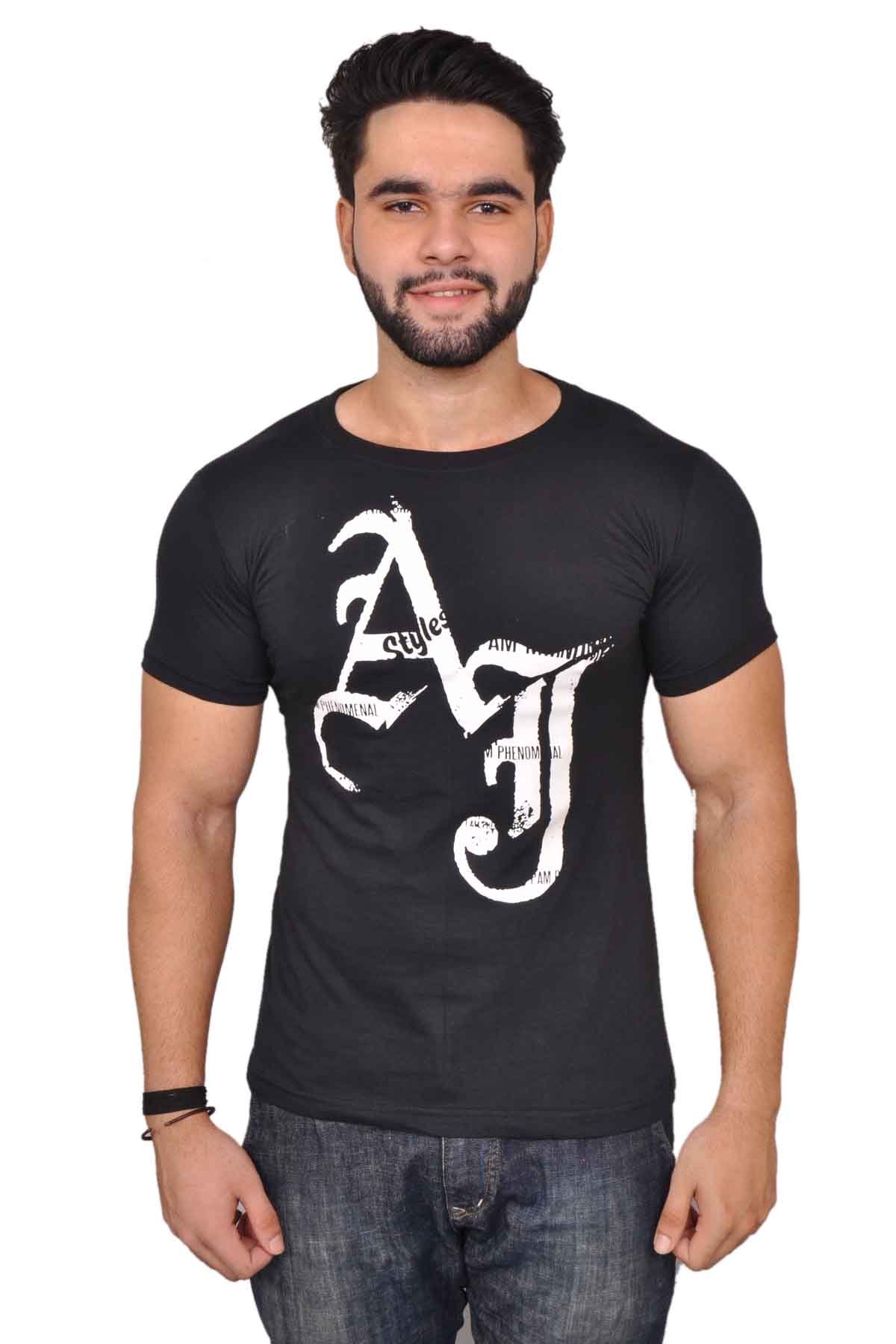 Buy AJ Style Black Tshirt Online ₹390 from ShopClues