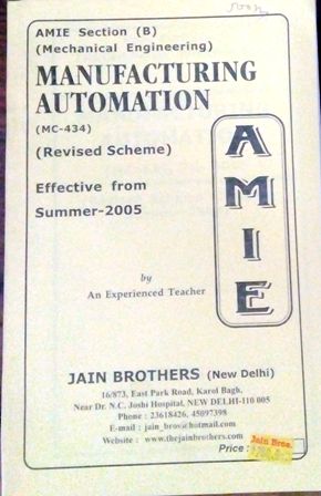 Buy (AMIE SECTION B) (Mechanical Engineering)MANUFACTURING AUTOMATION ...