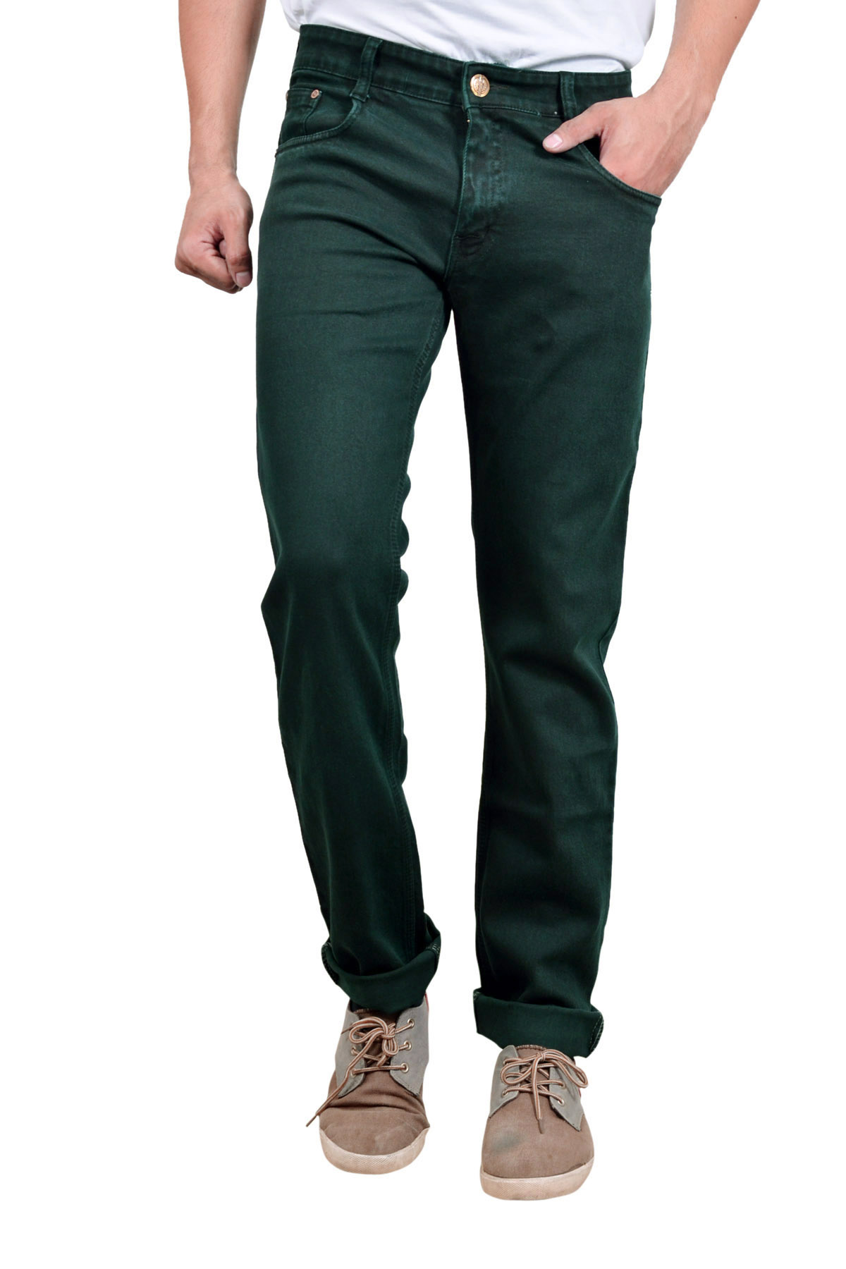 Buy Studio Nexx Dark Green Mens Regular fit jeans Online @ ₹1399 from ...