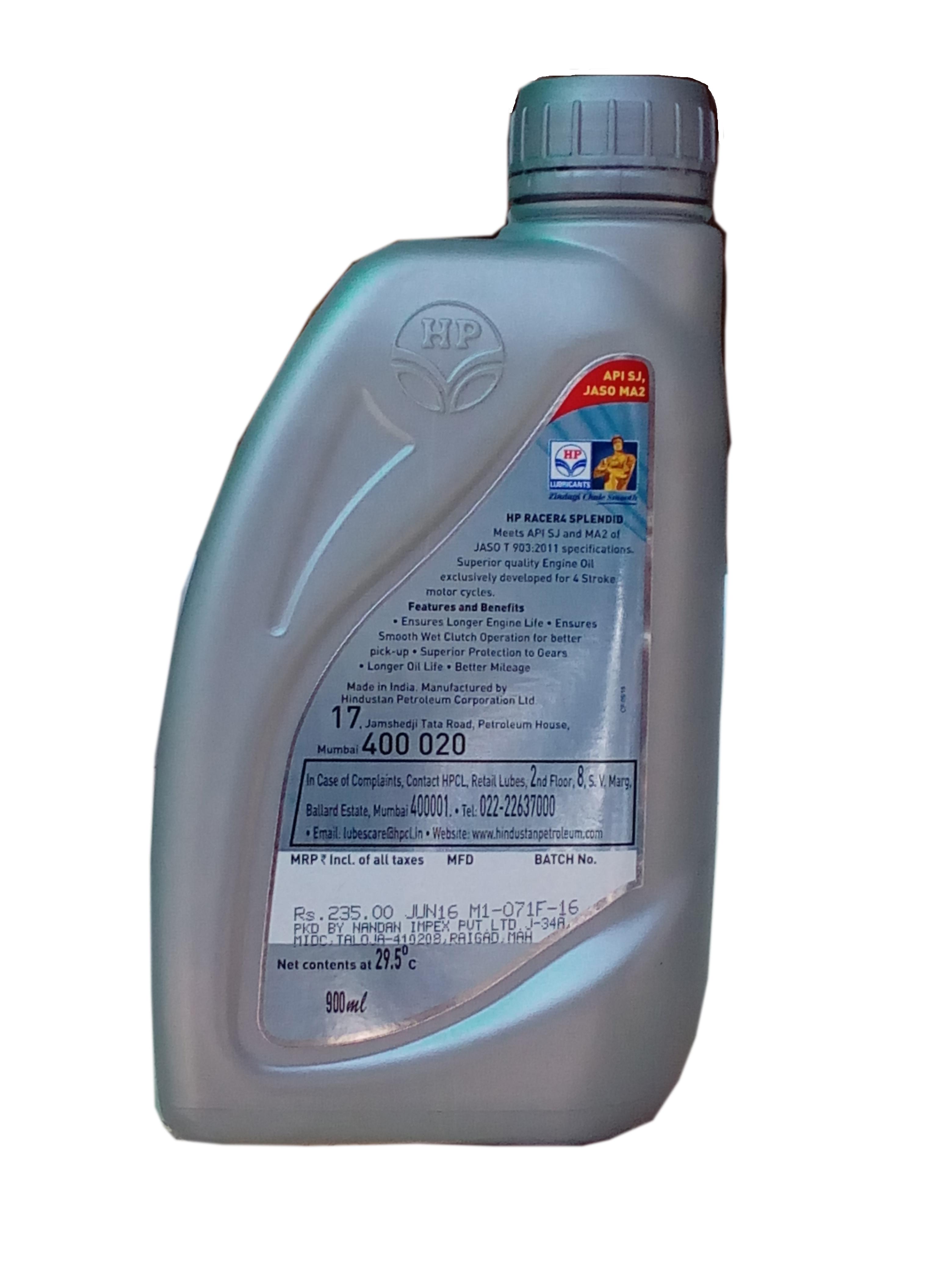 Buy HP Racer 4 Stroke Bike Scooters , Two Wheeler Engine Oil (900M/L) Online ₹233 from ShopClues