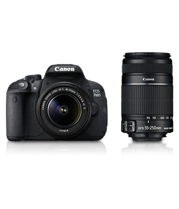 Buy Canon EOS 700D with 18-55mm + 55-250mm Lens + 8 GB card + carry ...