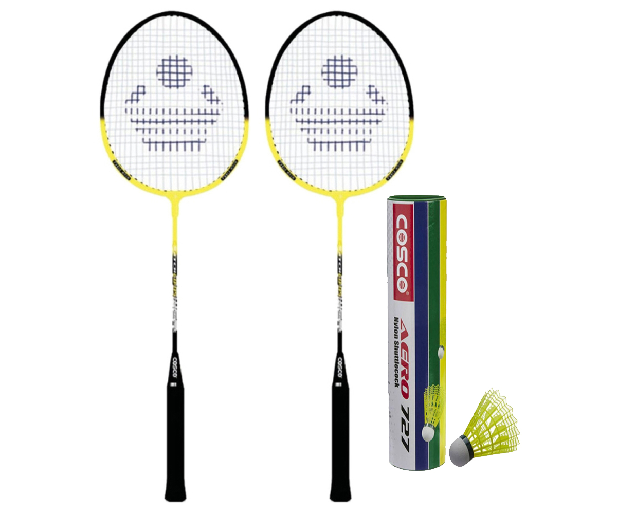 Buy Cosco CB-885 Badminton Racket Pair With Aero 727 Nylon Shuttle Cock ...