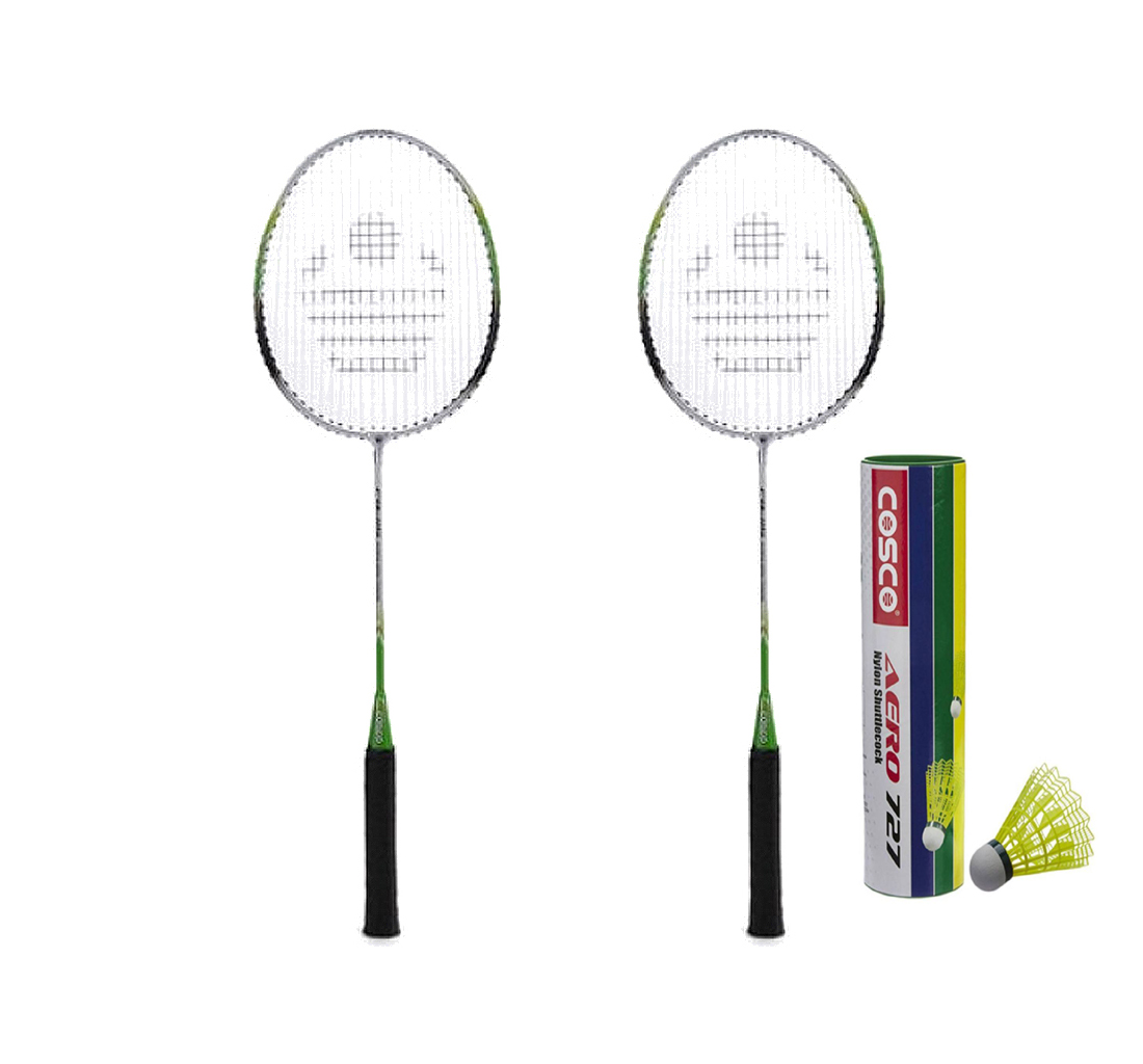 Buy Cosco CB115 Badminton Racket Pair With Aero 727 Nylon Shuttle Cock