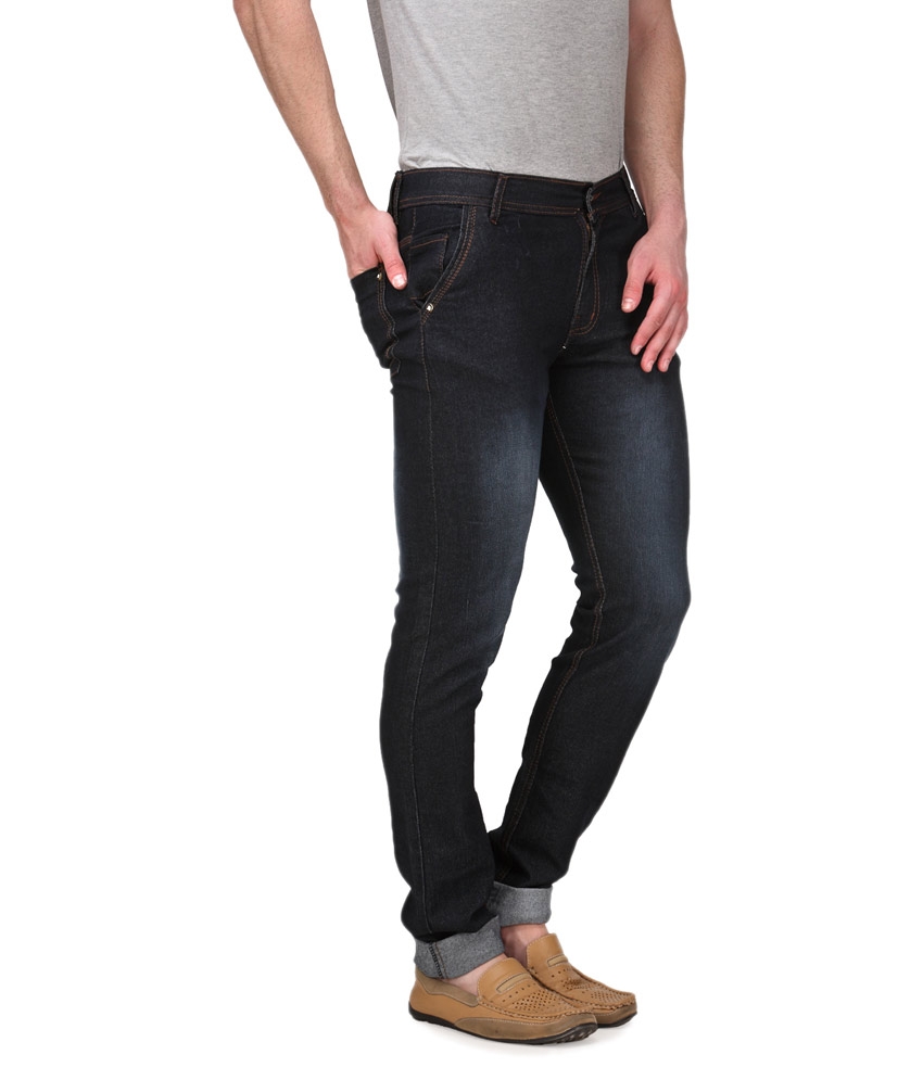 Buy Indiana 460 Gm Regular Fit Denim Jeans -Black Online @ ₹499 from ...