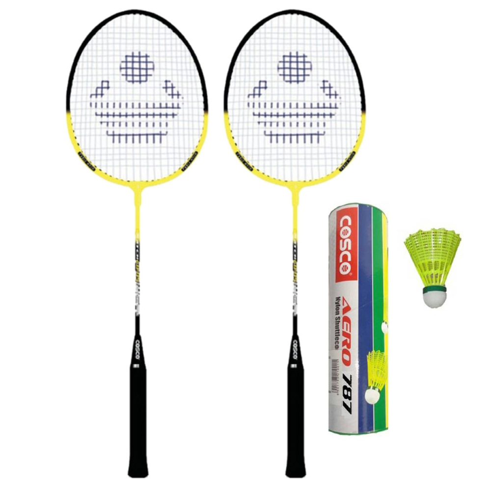 Buy Cosco CB-885 Badminton Racket Pair With Aero 787 Nylon Shuttle Cock ...