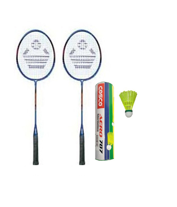 Buy Cosco Cb 300 Badminton Racket Pair With Aero 787 Nylon Shuttle Cock