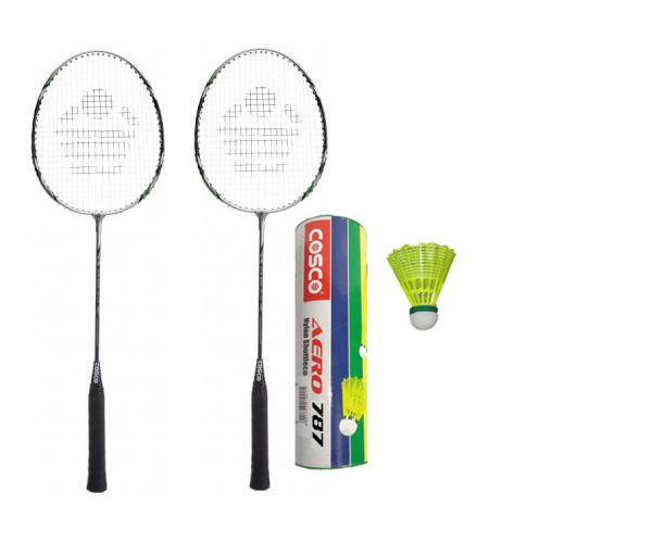 Buy Cosco CBX-222 Badminton Racket Pair With Aero 787 Nylon Shuttle ...