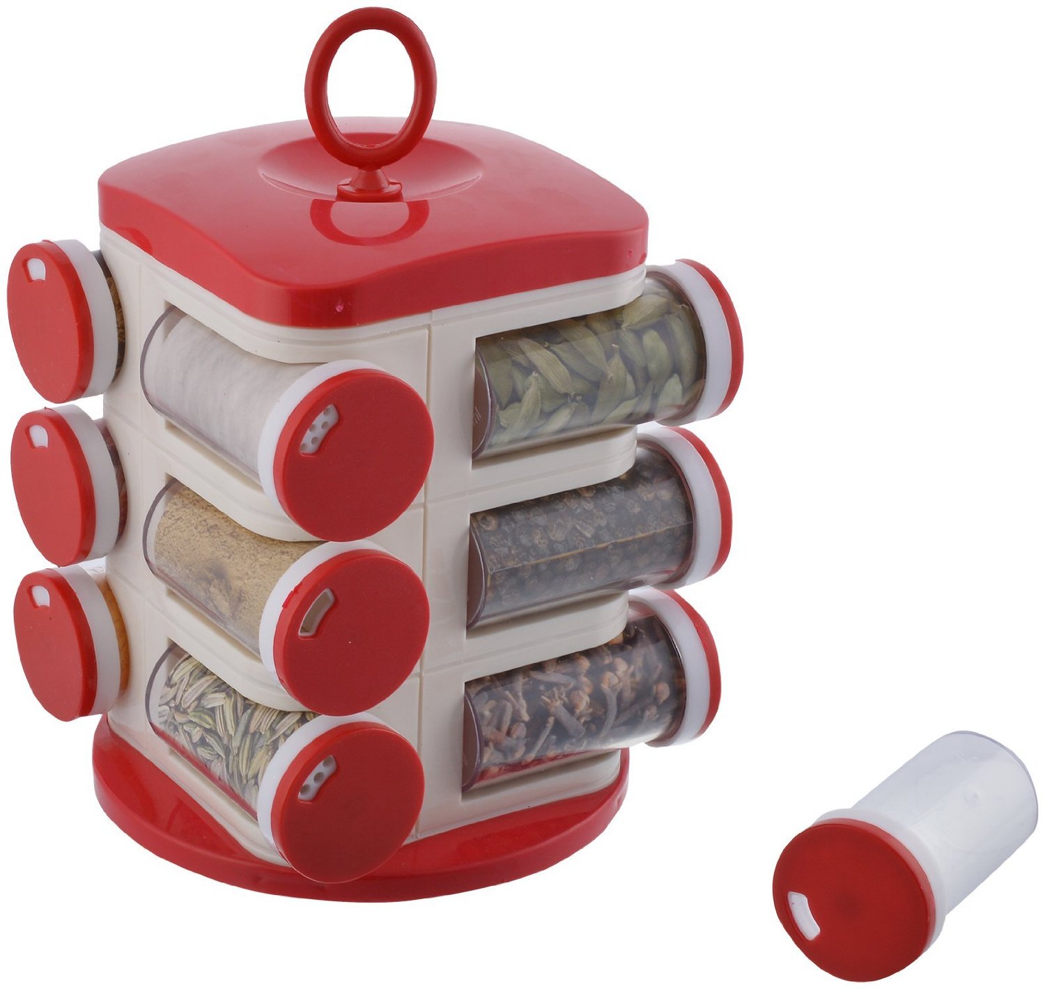 ganesh 12 jar revolving spice rack masala box
