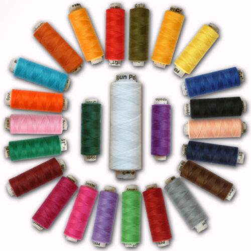 Buy PERFECT SEWING THREADS 25 MULTI SPOOLS 150mts SPUN POLYESTER SPOOL ...