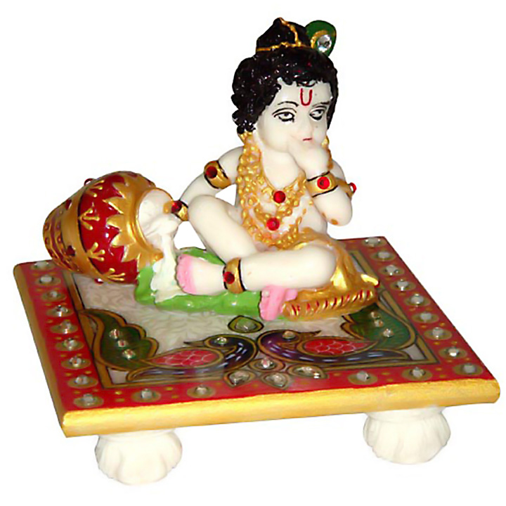 MARBLE LADDU GOPAL / BAL KISHAN ON CHOWKI