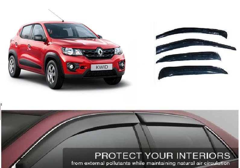 Buy Renault Kwid Car Rain / Wind / Door Visor Side Window Deflector