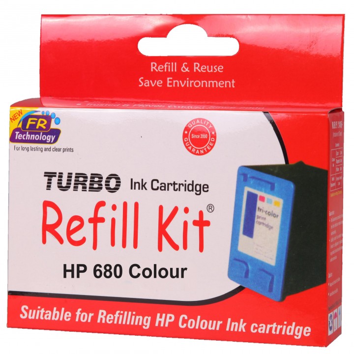 Buy turbo ink refill kit for HP 680 color cartridge Online @ ₹590 from ...