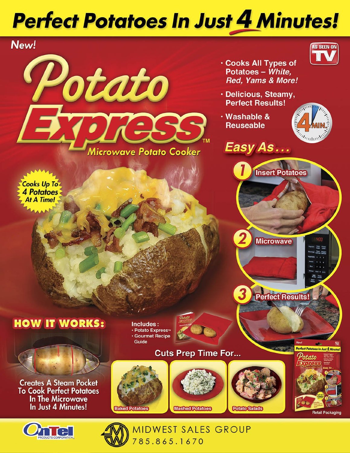 Buy CPEX Potato Express Microwave Baked Potato Cooker Express Cooking
