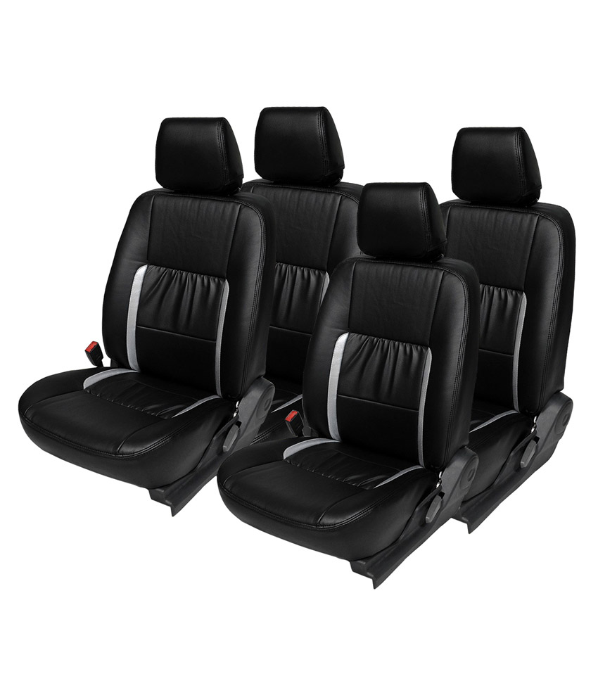 Buy Hi Art Leatherite Black/Silver Seat Covers For Vitara Brezza ...